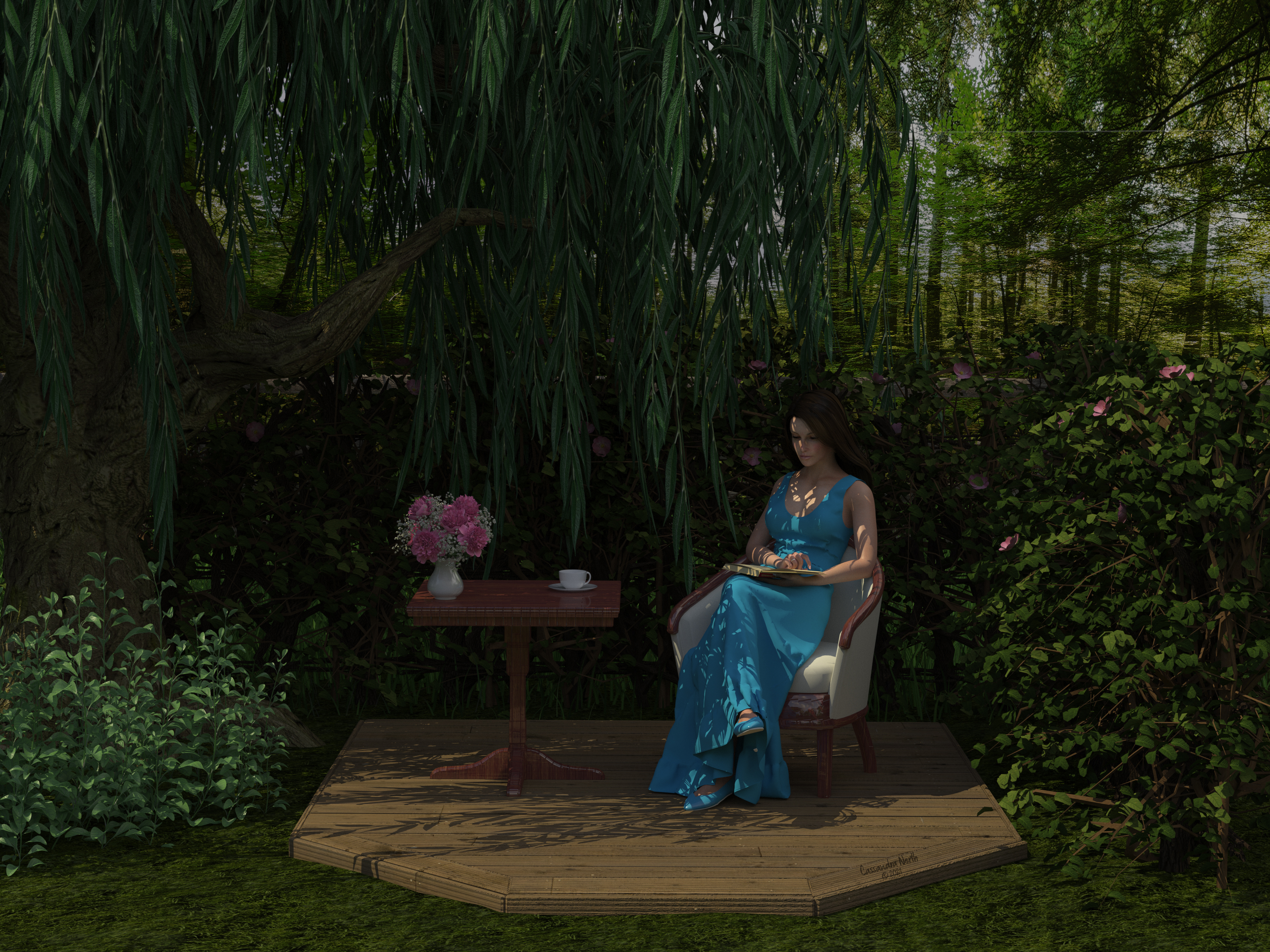 Lexi in the garden nook